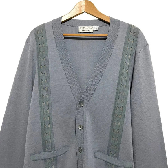 Vintage St. Croix Knit Zephyr Wool‎ Size M Button Front Cardigan Gray USA - Picture 4 of 9